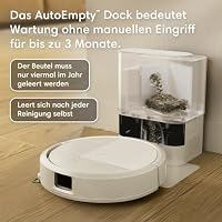 iRobot Roomba® 115 Combo Saug- und Wischroboter + AutoEmpty™ Dock, 15k Pa Saugleistung, Bürsten und Wischpad reichen, Navigation mit Clearview™ LiDAR, Weiß – Ansicht 2