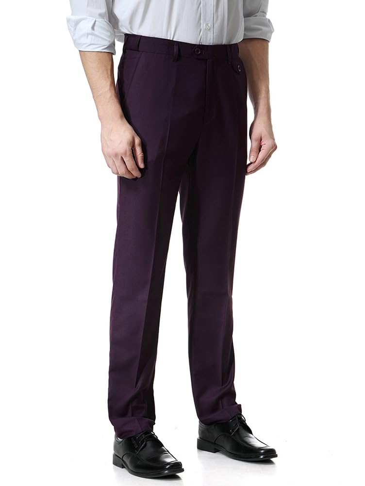 Pantalons de Costume pour Homme Pantalon de Robe Élégant Coupe Droite Pantalon de Travail Pantalon Habillé Rétro Chino Pantalon d'affaire à Utiliser au Bureau, au Travail