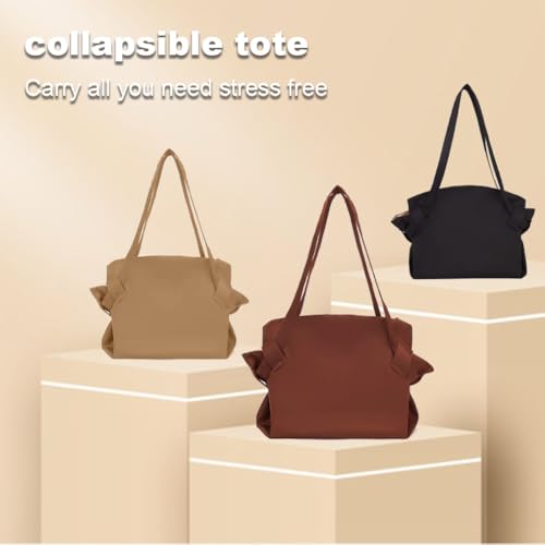 Eloure Bag,Collapsible Tote Shopping Bag,Large-Capacity Foldable Travel Tote,Durable Grocery Tote for Daily Use (Brown)2