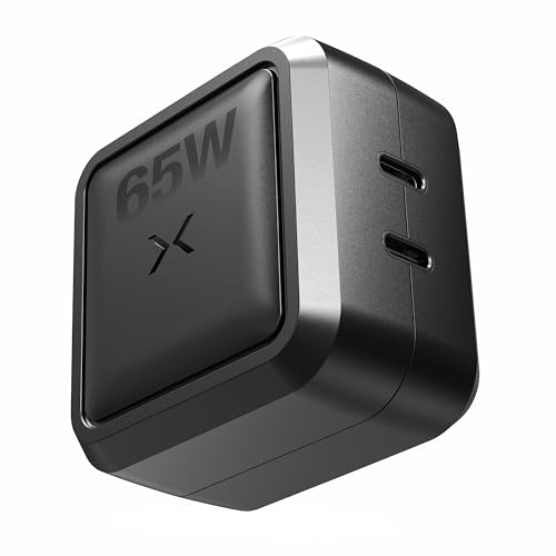 NOCO XGrid X65: 65W USB-C Charger Dual Port GaN Power Adapter with PD 3.0 QC 4.0+ and PPS Fast Charging with Smart Power Distribution Foldable Wall Plug UL Listed