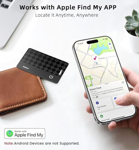 Wallet Tracker Card Air-Tag (iOS Only) Ultra-Thin 0.07in IP68 Waterproof Bluetooth Tracker for Wallets, Passport, Work with Apple Find My, Wireless Charging, Anti-Loss Card Locator iOS Only (1 Pack) - image 2