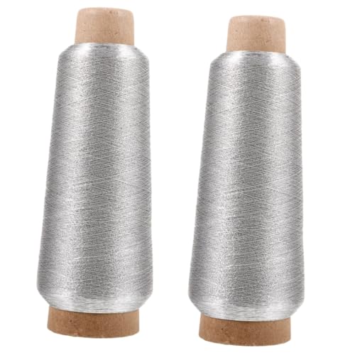 2 piezas Hilo de Bordado Metálico para Máquina de 5000 yardas, Oro miniatura 2
