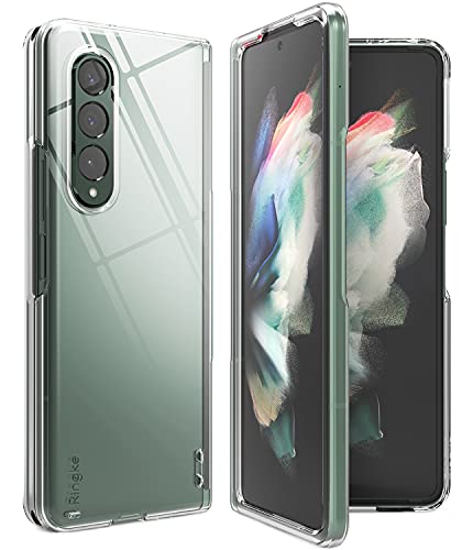 Image of Ringke Slim Case Compatible with Samsung Galaxy Z Fold 3, Hard Polycarbonate Thin Transparent Premium Shockproof Lightweight Protective Phone Cover for Z Fold3 5G (2021) - Clear
