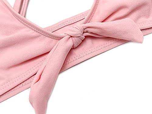 Image of SHEKINI Girls Floral Print Knot Adjustable Bikini Sets Crossback Two Piece Bathing Suit
