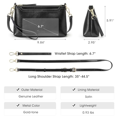 Kattee Leder-Umhängetaschen für Damen Trendige kleine Schulter-Geldbörsen und Handtaschen Wristlet-Clutch-Geldbörse mit 2 Riemen – Bild 4