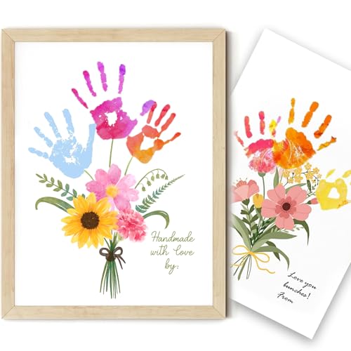 Physkoa Handprint Flower Kit with Frame – Gifts for Mom Grandma at Mother’s...