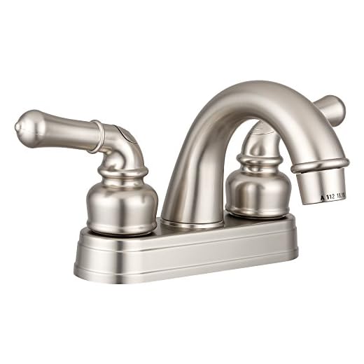 Dura Faucet DF-PL620C-SN RV Classical Two Handle Arc Spout Bathroom Faucet (Brushed Satin Nickel)