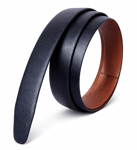 Image of Belt for Men without Buckle PU Leather Reversible Brown Strap with No Buckle Combo Pack of 2