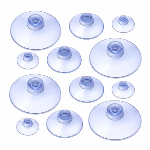 Image of Multipurpose Plastic Suction Cup Sucker Pads Bush Holder Without Hooks in Multiple Sizes (Pack of 12)