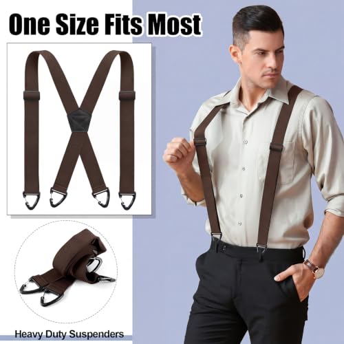 Image of Janmercy 2 Pcs Men's Hidden Suspenders Under Clothing | 1.5 inch X Back Heavy Duty Work for Shirt Jeans