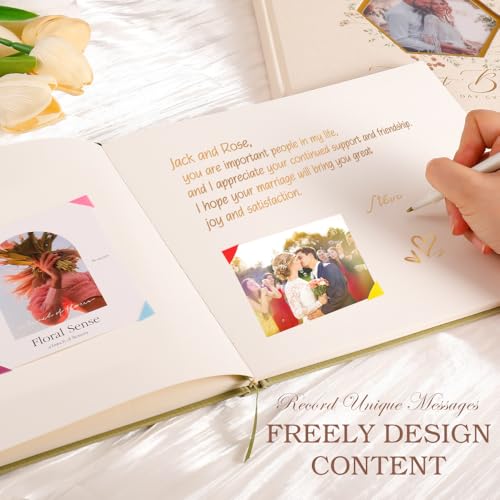Image of molekaus Wedding Guest Book Hardcover 8 inch x 10 inch,100 Pages