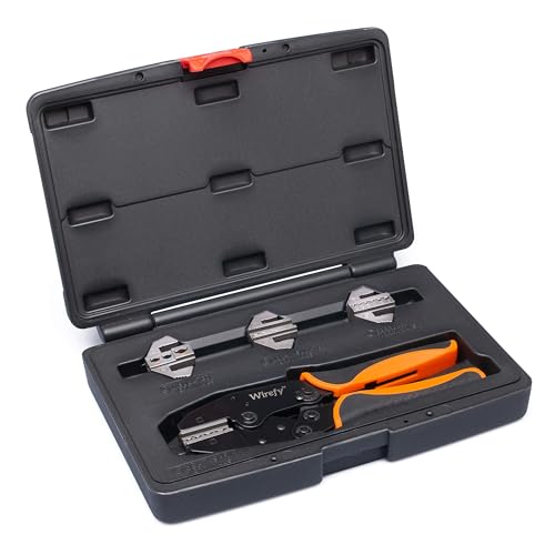 Image of Wirefy Crimping Tool Set 5 PCS - Ratcheting Wire Crimper - For Heat Shrink, Nylon, Non-Insulated Connectors, Ferrule Terminals