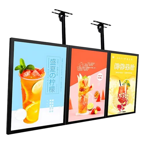 CIELOBLOEN Tableros de menú Digitales para restaurantes, tableros de menú LED y Pantallas de señalización, Caja de luz iluminada con Marco Delgado a presión para Montaje 30×40cm/11.81×15.75in
