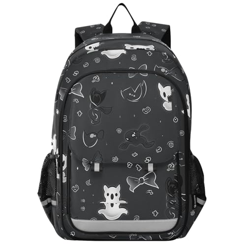 personalized kids backpacks for girls 8-12： casual bookbag for college in assorted colors - Black Bow and