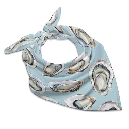 Oysters Food Womens Hair Bandanas Silk Kerchief Square Scarf Lightweight Satin Scarf Ornament 18
