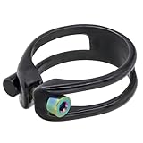 Abrazadera de fibra de carbono para tija de sillín de 31,8 mm con tornillo de titanio, acabado brillante, para bicicleta de carretera y montaña