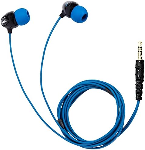 H2O Audio Surge+ 100% Waterproof Headphones | Noise Canceling, Sweatproof, Dustproof and Weather Resistant Swim Headphones Perfect for Swimming & Underwater Activities, Black/Blue Color