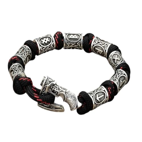 REITAXIRA New 2026 Men Viking Celtic Rune Beads Axe Bracelet Odin Symbol ScandinaVlAn Metal Lanyard Handmade Woven Paracord Norse Amulet Jewelry Fashion Accessories Creative Gift