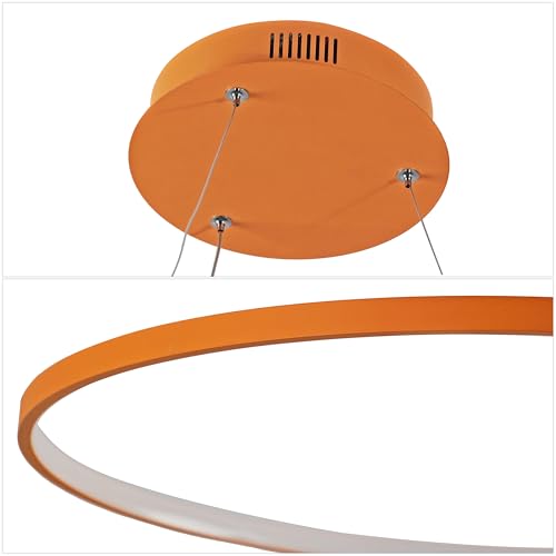 JONATHAN Y Brice 35" Round 1-Light Integrated LED Pendant, Orange by JONATHAN Y - Used condition - Image 9