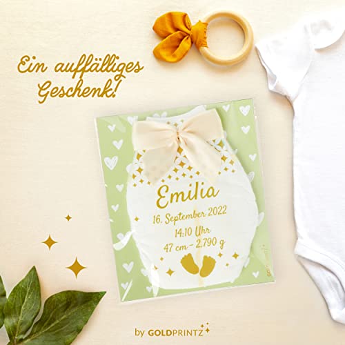 goldprintz I personalisierte Windel im Doppelpack I 2 Stück für 1 Preis I Geburtsdaten eures Babys I zur Geburt oder Taufe für Mädchen I individuelles Geschenk und Erinnerung
