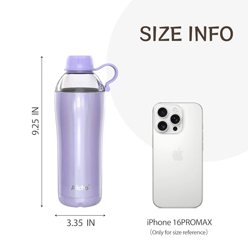 Image of 2-in-1 Vacuum Insulated Steel Water Bottle, 18 oz, Leak-proof Design, BPA-free, Compatible with Cup Holders, Dishwasher Safe, Durable Stainless Steel Material, 2 Lid Options, Straw Included