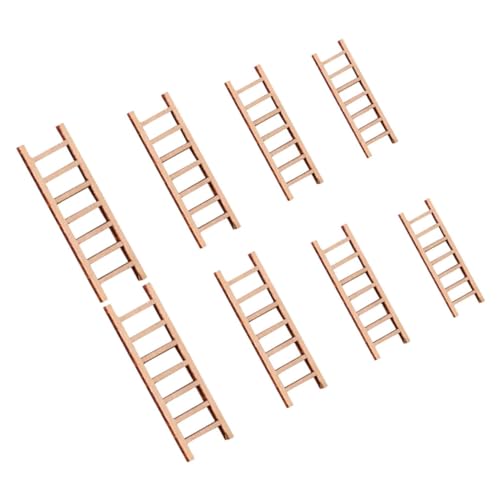 Vaguelly 8stücke Miniatur-holzleiter Für Puppenhaus Kleine...
