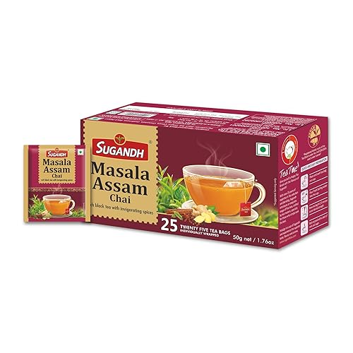 Image of Sugandh Masala Chai Assam Tea with Real Spices 100% Natural - 25 Tea Bags