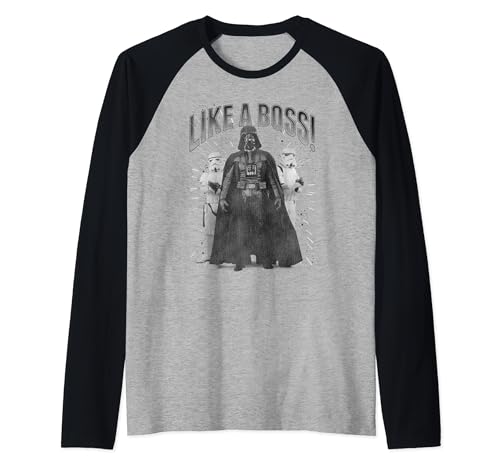T-shirt Star Wars Vader Like A Boss style baseball bicolore pour fan de la saga
