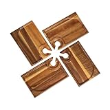 ＡＷＨＡＯ 4 Bandejas para Aperitivos, Ligeras, con Portavasos, para Cupcakes, para Fiestas, Restaurantes, Hoteles Y Carnes, Rectángulo, Individual