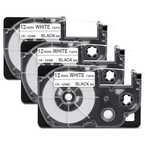 Suminey �l�[�������h �e�[�v 12mm �� XR-12WE�݊� �J�V�I�p(CASIO�p) ���x�����C�^�[ i-ma KL-SP100-MM KL-SP10-SA2 �{�̑Ή� �J�[�g���b�W NAMELAND �ėp�i ������ ��8m 3�Z�b�g