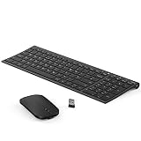 seenda WGJP-031B Slim Wireless Keyboard and Mouse Set Rechargeable Black