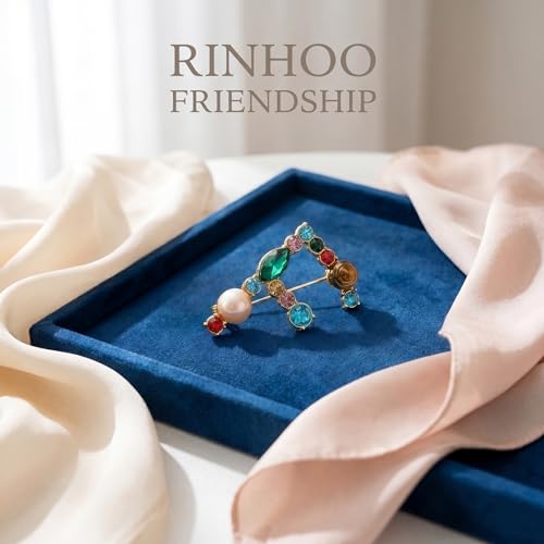 Image of Initial Brooch Pins A-Z 26 Letters Brooches For Women Colorful Enamel Alphabet Pin Pearl Crystal Lapel Pin