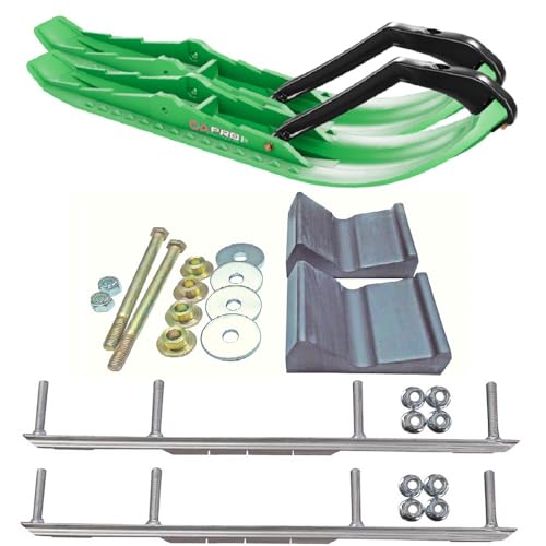 C&A Pro Green TMX Snowmobile Skis w/ 7.5