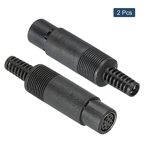PATIKIL S-Video DIN Mini Female Socket 8 Pin Signal Transmission for TV DVD Player Pack of 2, Black, 60x14mm - Image 3