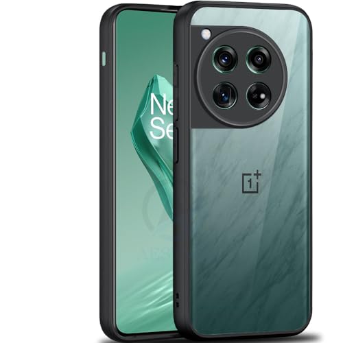 Image of AESTMO OnePlus 12 5G Back Cover | 360 Protection | Crystal Clear Hard Back Transparent | Bumper Case for OnePlus 12 (PC & TPU, Black Bumper)