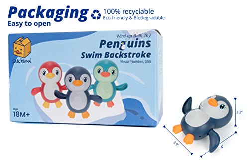 Bath Toys Wind up Backstroke Swimming Penguins for Kids 18M+ (3pcs) - Image 6