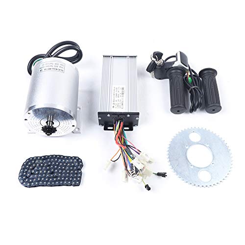 Brushless Motor 48V 2000W DC High Speed Electric Motor 4300RPM Go Kart Motor Kit 33A 15Mosfet Brushless Controller Motors Kit for Electric Scooter Motorcycle E-Bike Go Kart DIY Engine