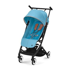 Cybex Libelle Lightweight pockit Travel Baby Stroller – Carry-On Compliant Compact Fold, One-Hand Adjustable Recline – Compatible with CYBEX Car Seats, Beach Blue