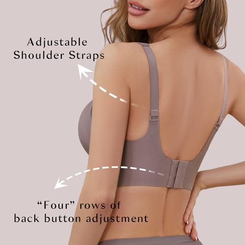 Image of MOEOZLLO Wireless Bras for Women Seamless No Underwire Water Bra Push Up Full Coverage Supportive T Shirt Everyday Bras