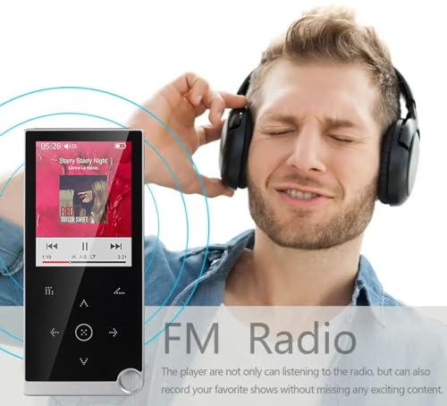 Image of Cason 32GB Mini MP3 Music Player with Bluetooth, 2.4 inch LCD Touch Button,Pocket-Sized Walkman MP3 Player with Built in HD Speaker,Video Playback, E-Book Function -Expanded Up to 128GB (Black)