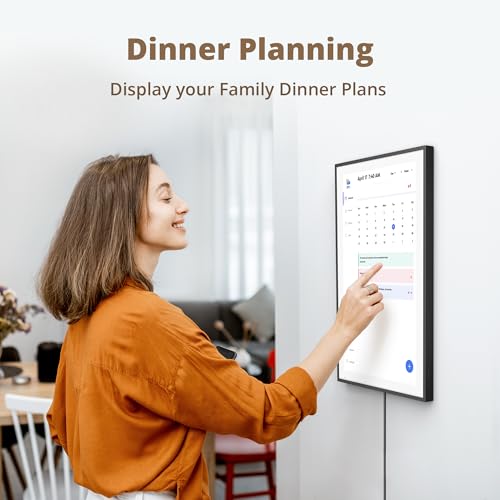 Image of Dragon Touch 21.5 inch Digital Calendar Chore Chart - 1080P Full HD Interactive Touchscreen, Smart Family Planner, Hearth Display Digital Calendar Wall & Desk Mountable for Seamless Scheduling Black