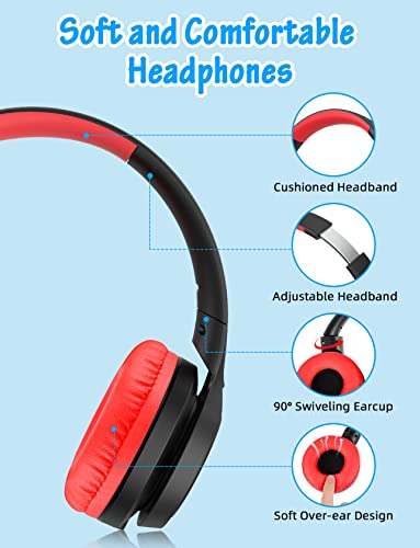 Image of Voopwink Kids Headphones with Microphone, Wired Over Ear Headsets with Limited Volume 85dB / 94dB for Boys Girls Teens Children Online School /Travel /iPad /Tablet /Cellphone