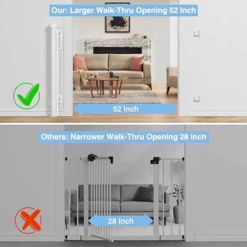 PRObebi Retractable Baby & Dog Gate - Extends to 54" Wide, 34" Tall - Stair, Doorway & Hallway Use - Thumbnail 3