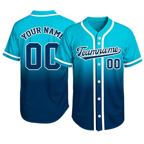 Image of Custom Baseball Jersey Personalized Stitched or Printed Name Number Baseball Shirt Sports Uniform Gifts for Men Women Youth