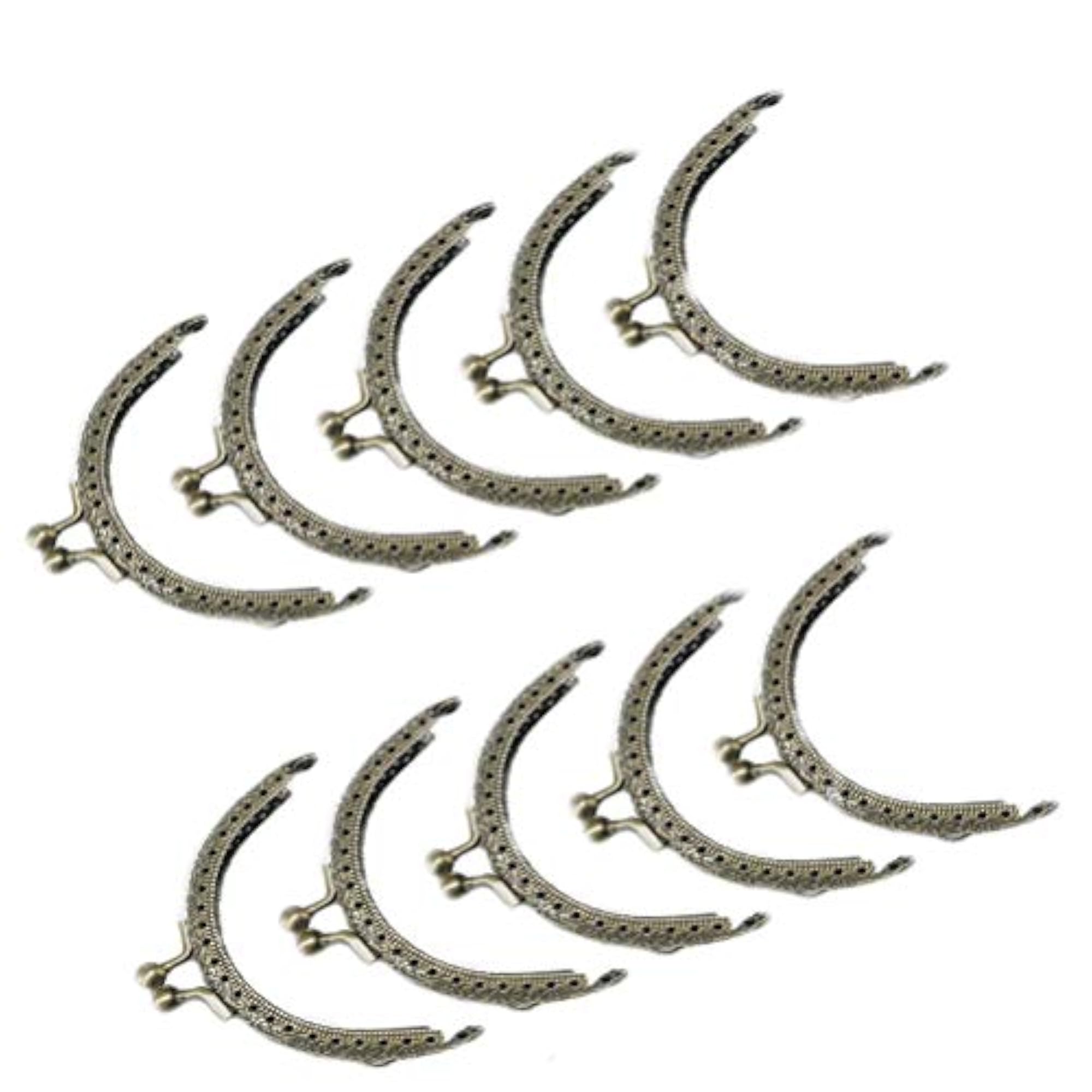 10PC Embossed Box Hinged Handbag Buckles, Retro Craft