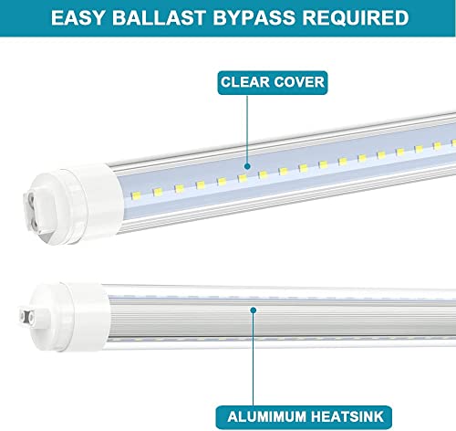 Jesled 360 Degree T8 T10 T12 5Ft 36W R17D/Ho Base, Led Outdoor Tubes For Double Sided Signs 6000K Cool White Clear Cover (4-Pack) #TOP1