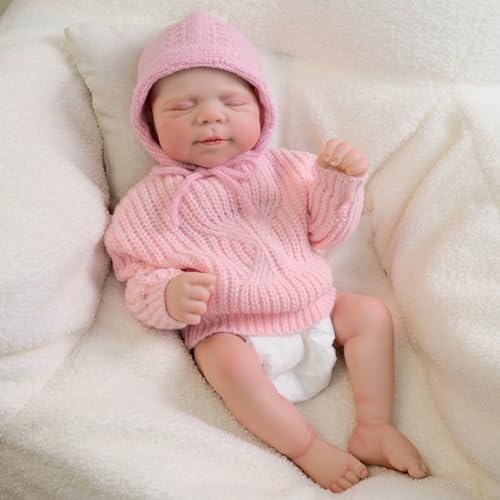 Lonian 17 Zoll Reborn Puppen Realistische Neugeborenen weichen Körper Poseable Full Vinyl Körper Mädchen wie EIN lebensechtes Baby mit Fütterung Kit für Kinder – Bild 7