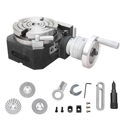 KAKA INDUSTRIAL HVP-41, Rotary Table with Dividing Plate DP-1, 4 Inch Rotary Table Milling Machine Horizontal Vertical Indexing Plate