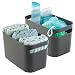 mDesign Bathroom Under Vanity Cabinet Organizer Bin for Beauty Products, Lotion, Perfume - Pack of 2, Slate