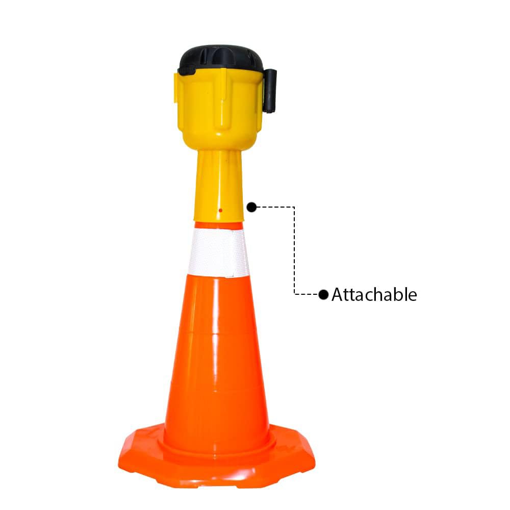 Cinturón de precaución de Cono de tráfico retráctil, Conos de tráfico retráctiles Cinta de Advertencia Barrera(10m,Yellow)